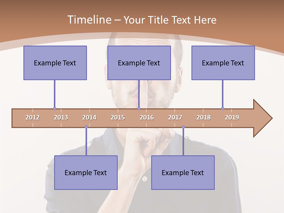 A Man Making A Hush With His Finger PowerPoint Template
