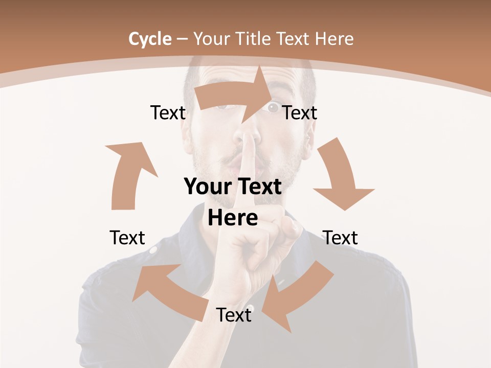 A Man Making A Hush With His Finger PowerPoint Template