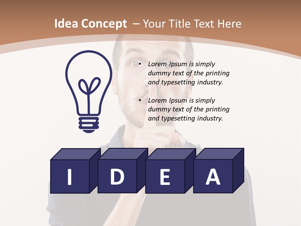 A Man Making A Hush With His Finger PowerPoint Template