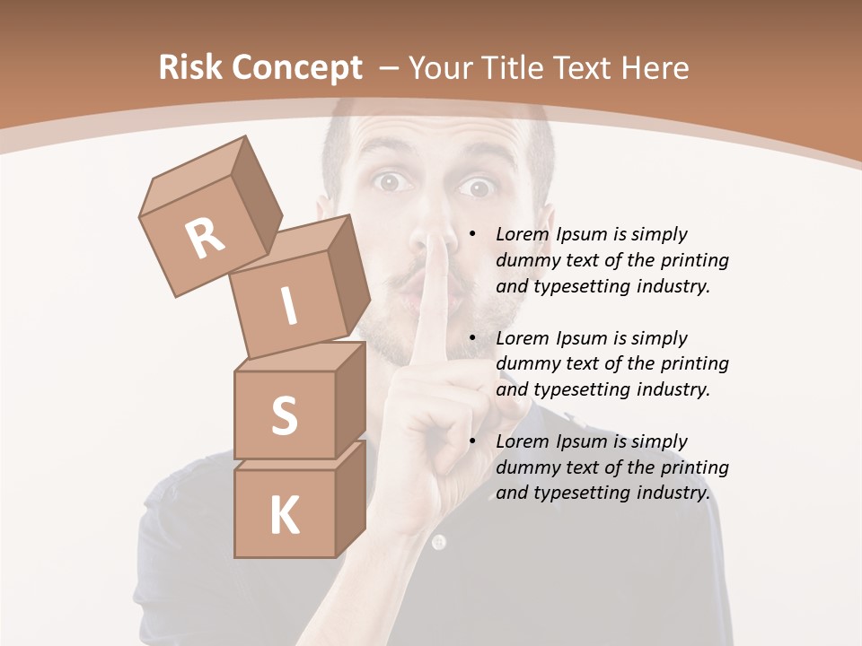 A Man Making A Hush With His Finger PowerPoint Template