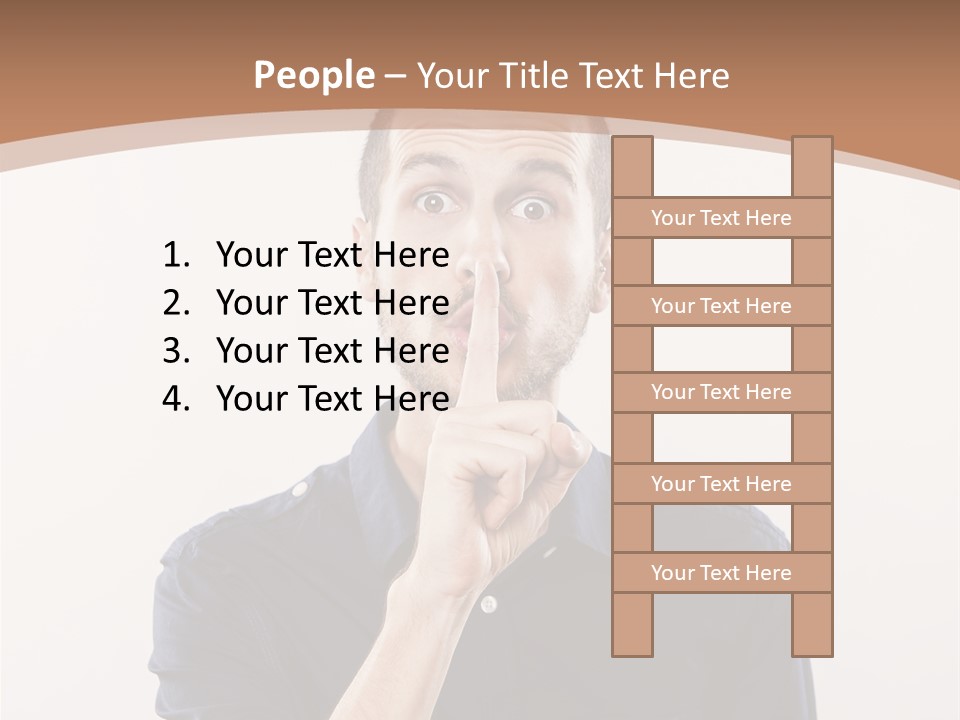 A Man Making A Hush With His Finger PowerPoint Template
