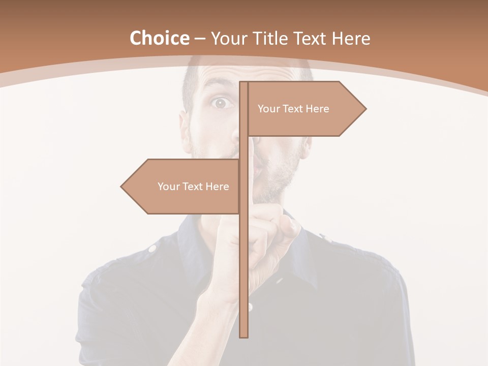 A Man Making A Hush With His Finger PowerPoint Template