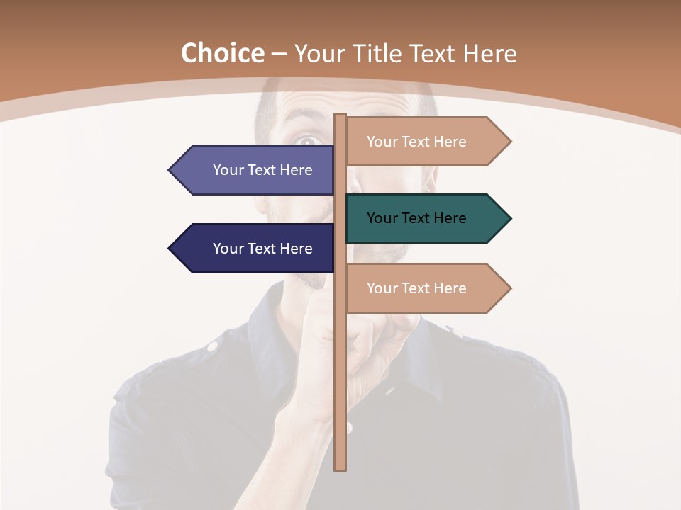 A Man Making A Hush With His Finger PowerPoint Template