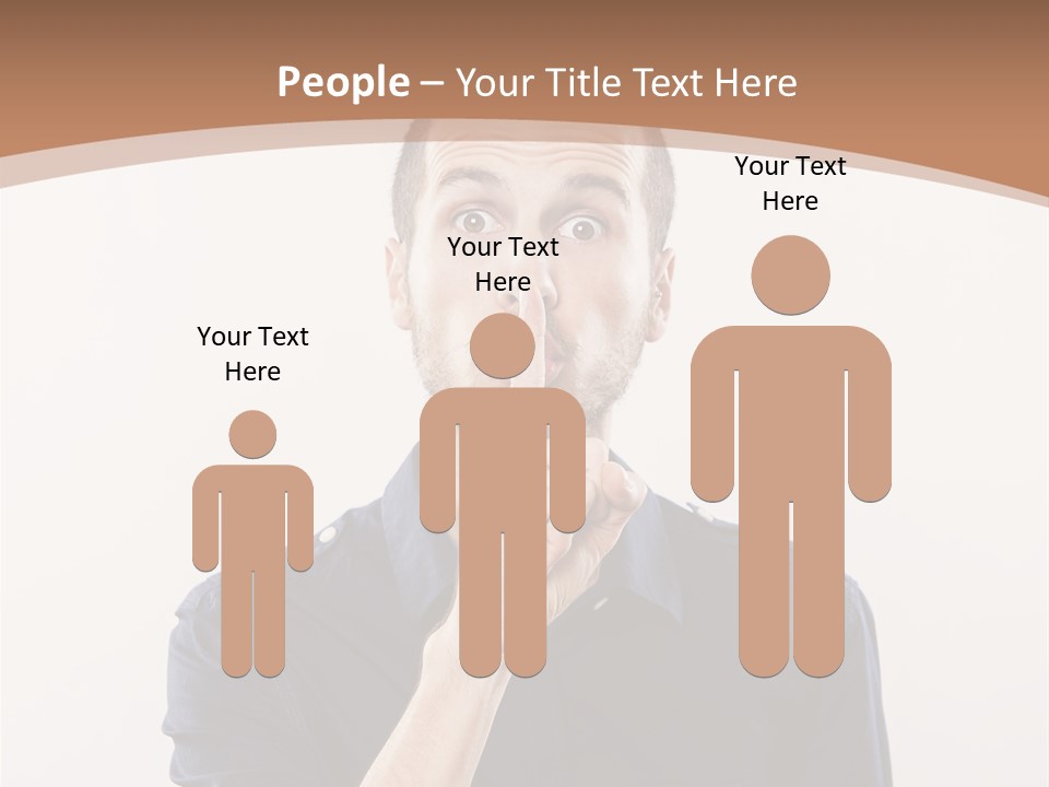 A Man Making A Hush With His Finger PowerPoint Template