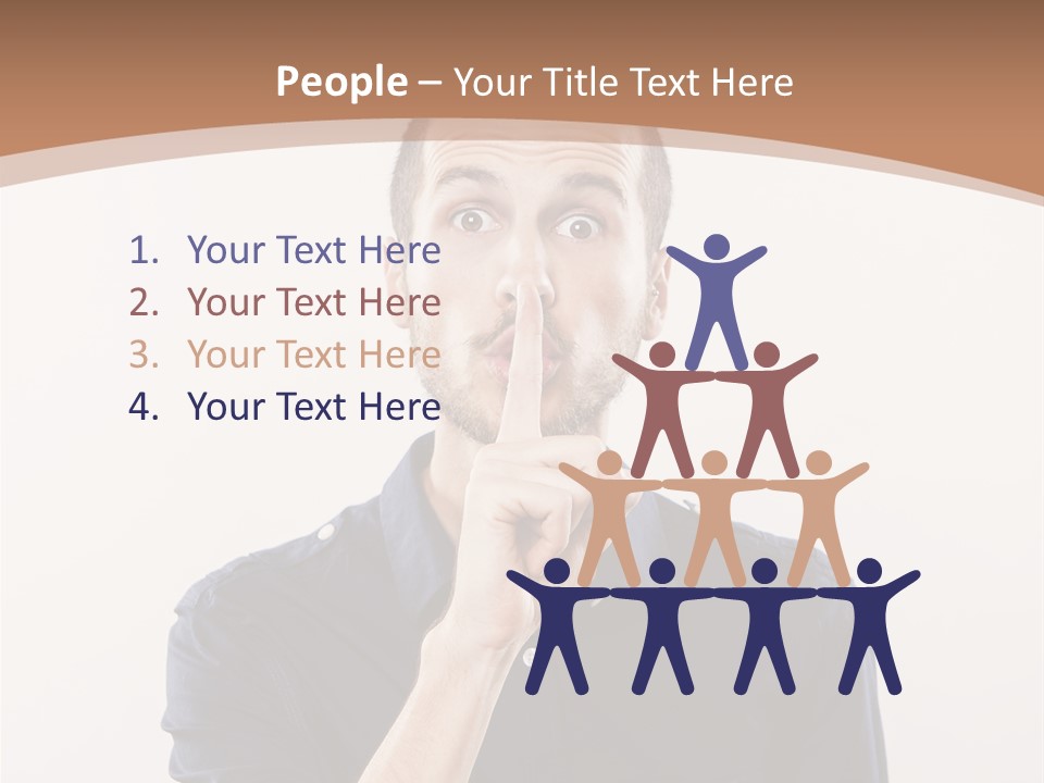 A Man Making A Hush With His Finger PowerPoint Template