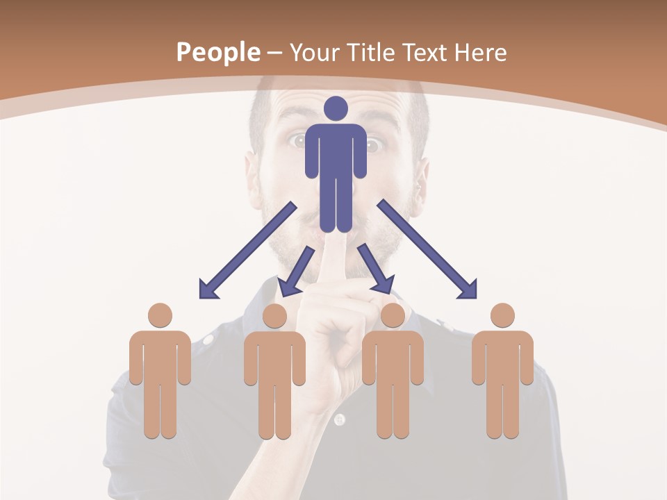 A Man Making A Hush With His Finger PowerPoint Template