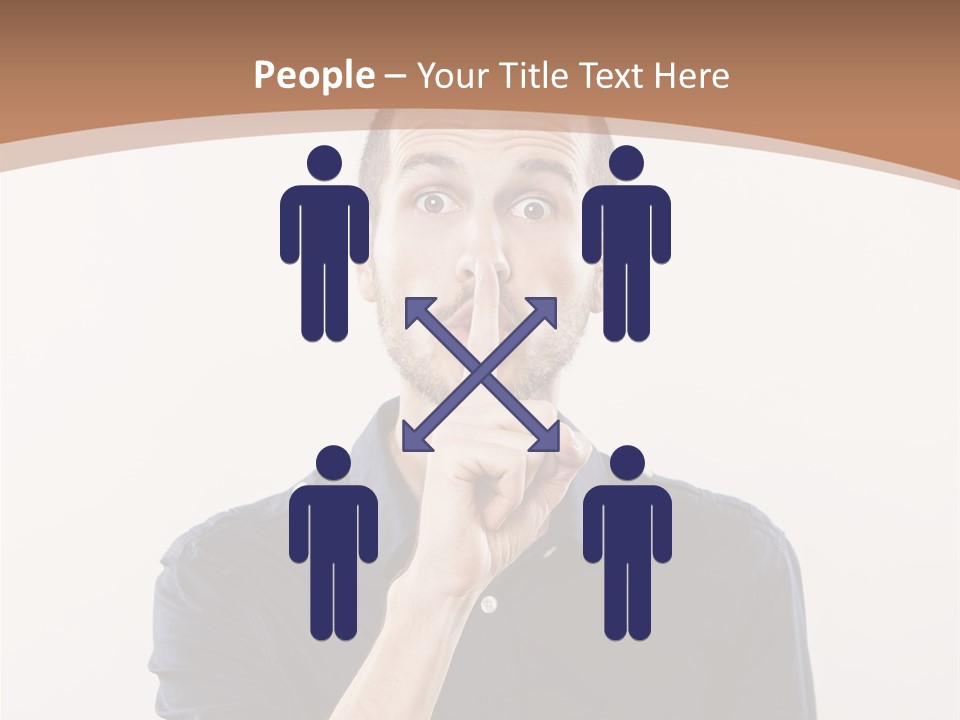 A Man Making A Hush With His Finger PowerPoint Template