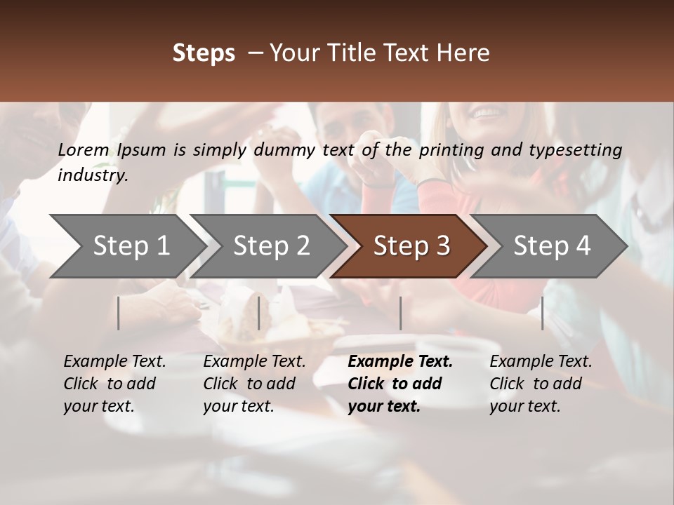 A Group Of People Sitting Around A Wooden Table PowerPoint Template