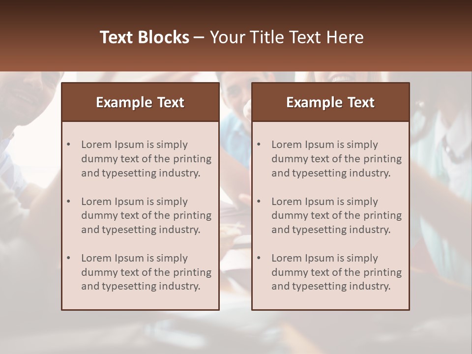 A Group Of People Sitting Around A Wooden Table PowerPoint Template