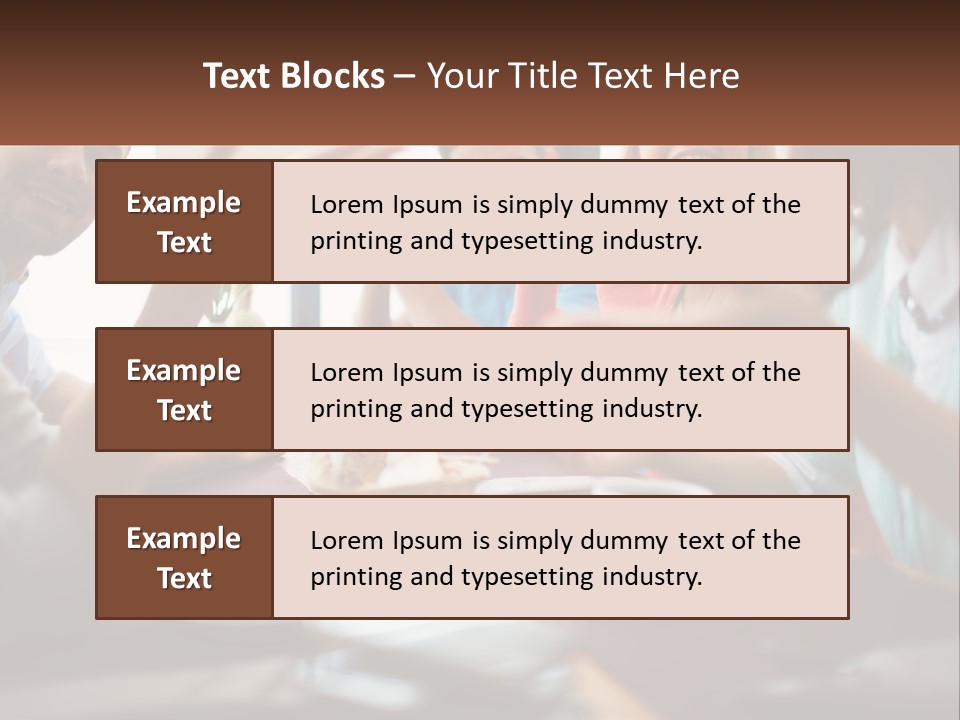 A Group Of People Sitting Around A Wooden Table PowerPoint Template