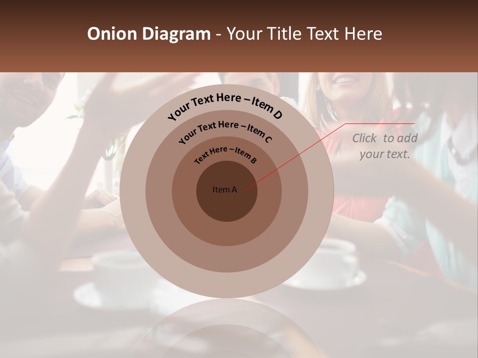 A Group Of People Sitting Around A Wooden Table PowerPoint Template