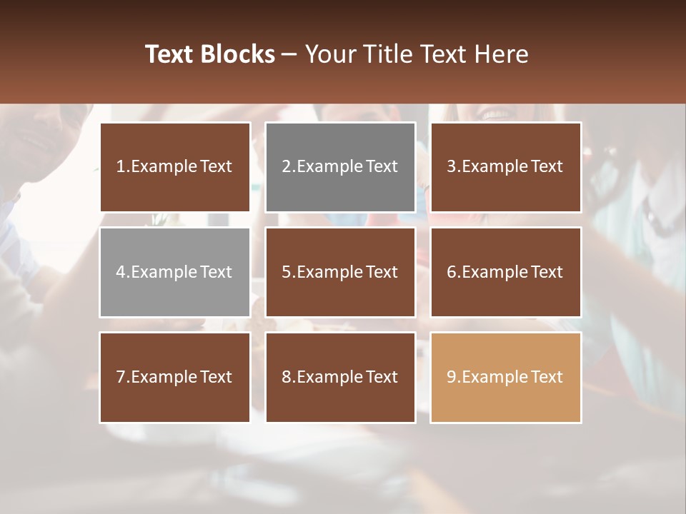 A Group Of People Sitting Around A Wooden Table PowerPoint Template