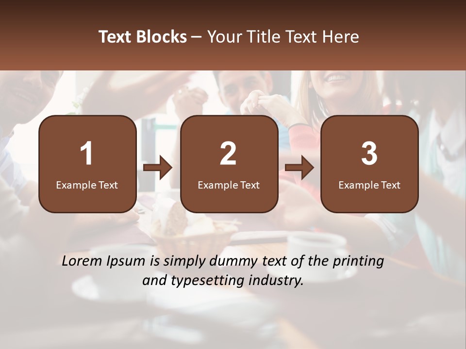A Group Of People Sitting Around A Wooden Table PowerPoint Template
