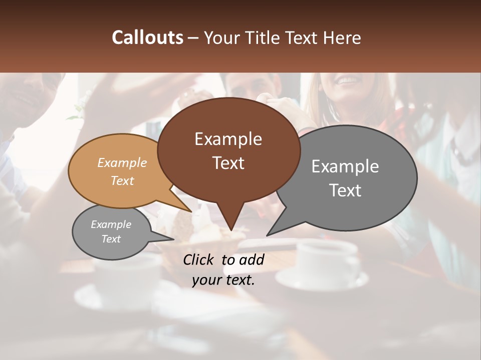 A Group Of People Sitting Around A Wooden Table PowerPoint Template