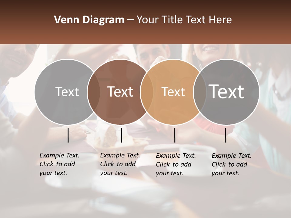 A Group Of People Sitting Around A Wooden Table PowerPoint Template