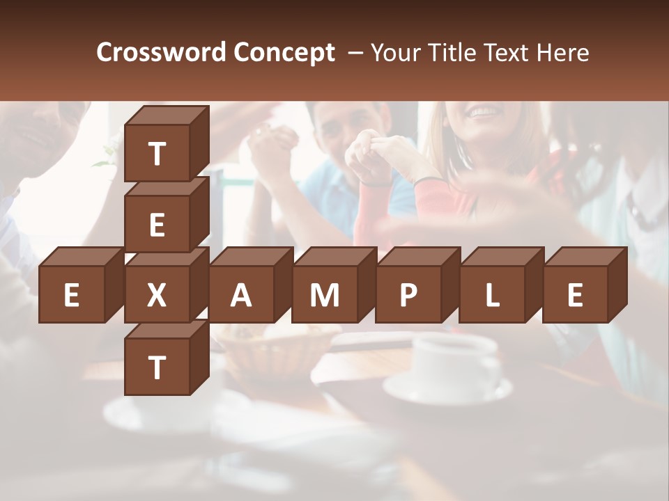 A Group Of People Sitting Around A Wooden Table PowerPoint Template