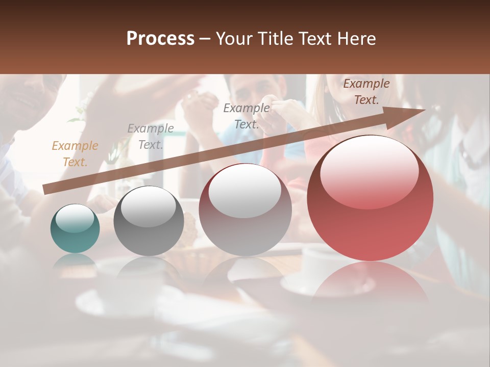 A Group Of People Sitting Around A Wooden Table PowerPoint Template