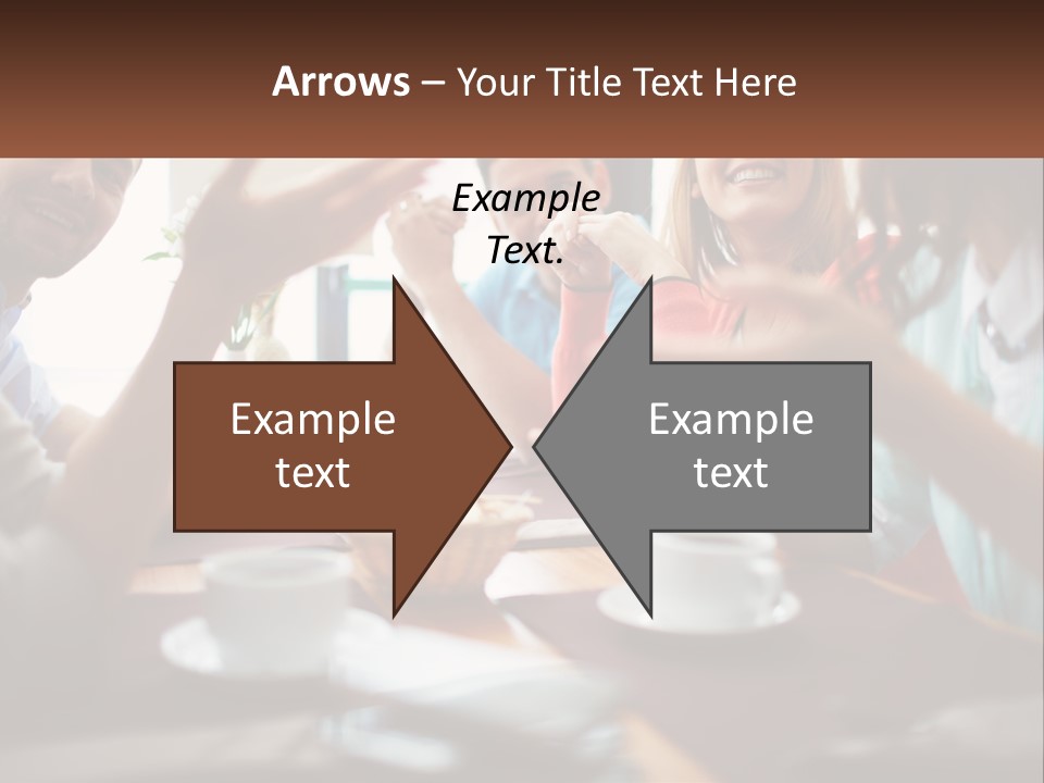 A Group Of People Sitting Around A Wooden Table PowerPoint Template