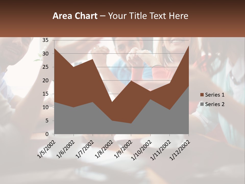 A Group Of People Sitting Around A Wooden Table PowerPoint Template