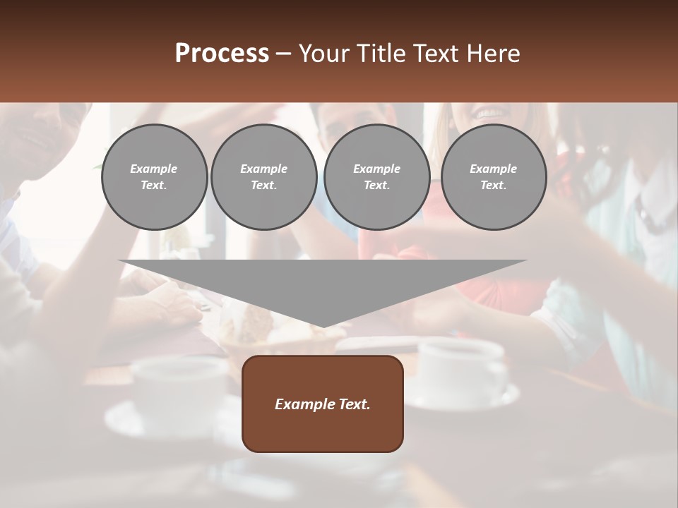 A Group Of People Sitting Around A Wooden Table PowerPoint Template