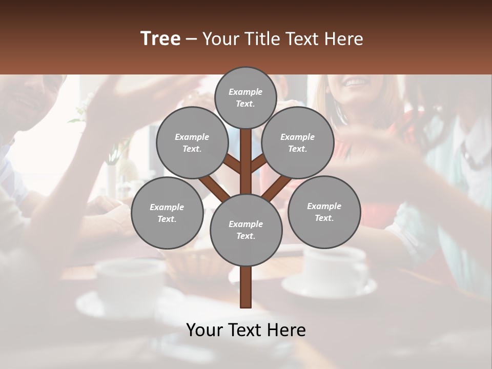 A Group Of People Sitting Around A Wooden Table PowerPoint Template