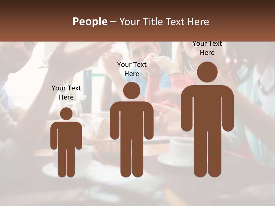 A Group Of People Sitting Around A Wooden Table PowerPoint Template