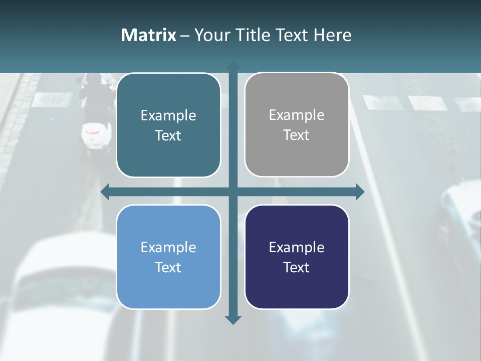 A Motorcyclist Riding Down The Road In Traffic PowerPoint Template