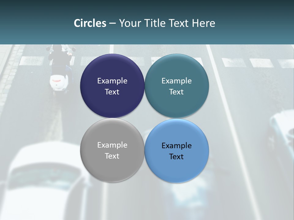 A Motorcyclist Riding Down The Road In Traffic PowerPoint Template