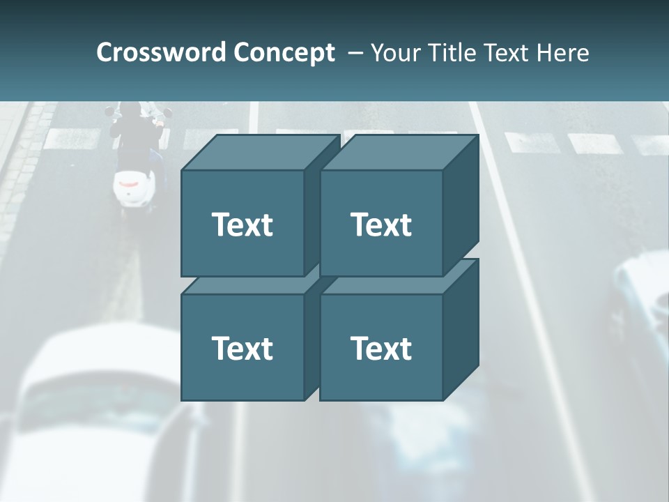 A Motorcyclist Riding Down The Road In Traffic PowerPoint Template