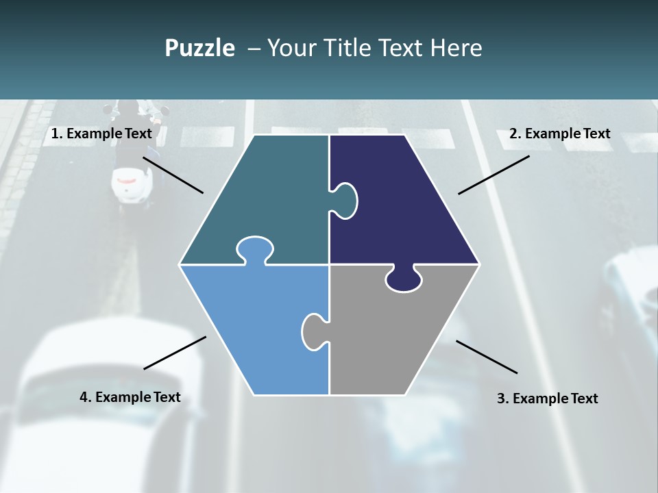 A Motorcyclist Riding Down The Road In Traffic PowerPoint Template