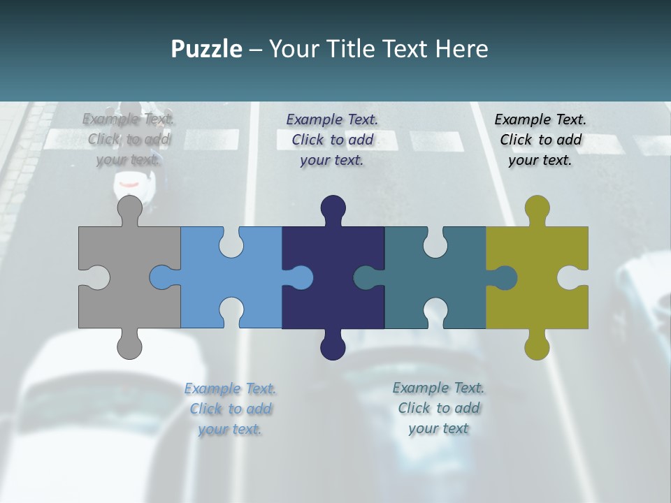 A Motorcyclist Riding Down The Road In Traffic PowerPoint Template