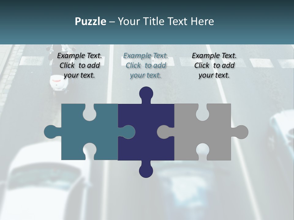 A Motorcyclist Riding Down The Road In Traffic PowerPoint Template