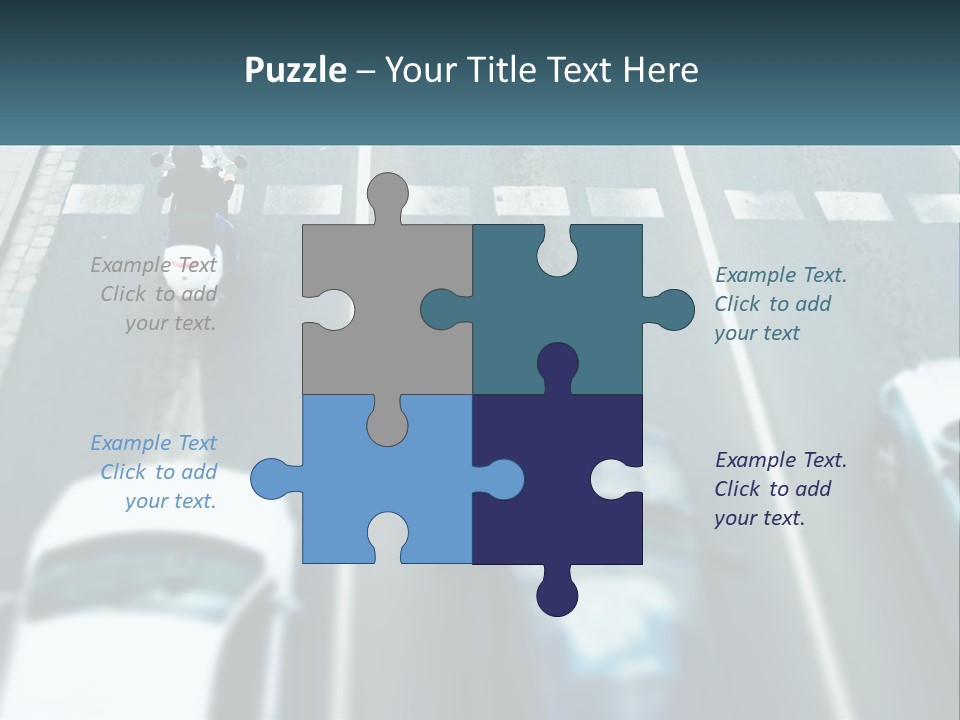 A Motorcyclist Riding Down The Road In Traffic PowerPoint Template