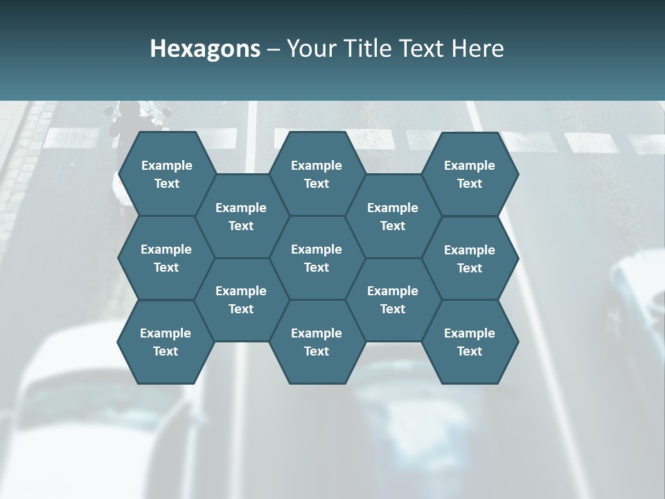 A Motorcyclist Riding Down The Road In Traffic PowerPoint Template