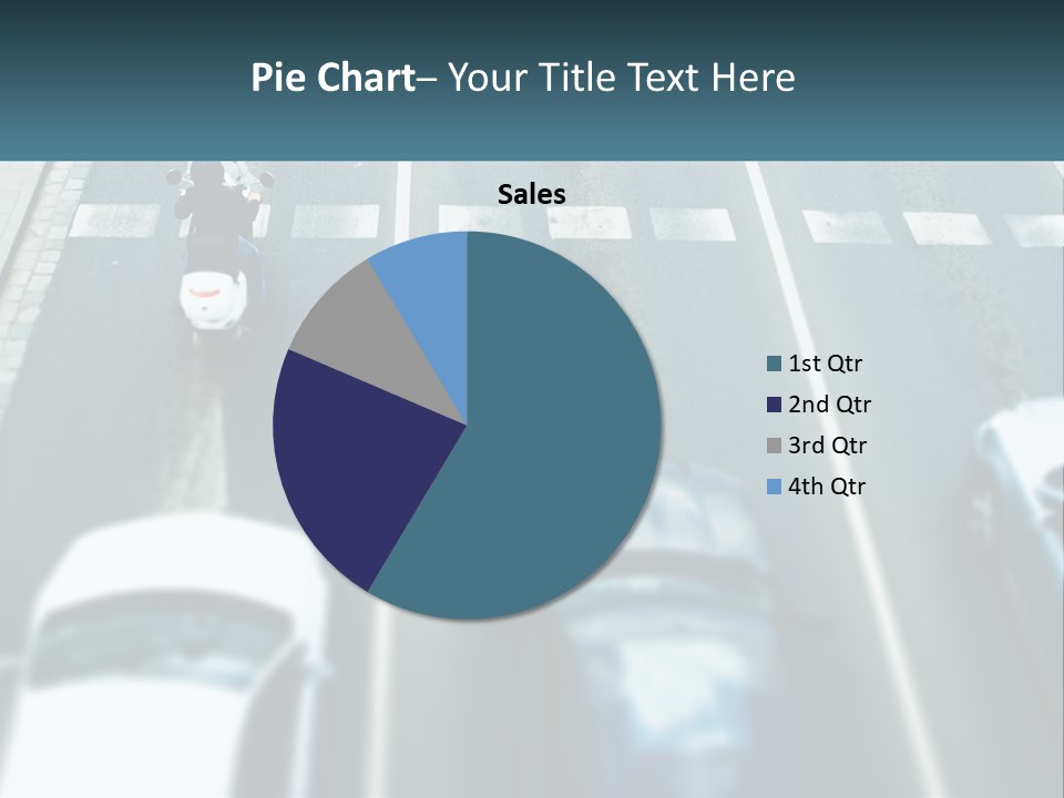 A Motorcyclist Riding Down The Road In Traffic PowerPoint Template