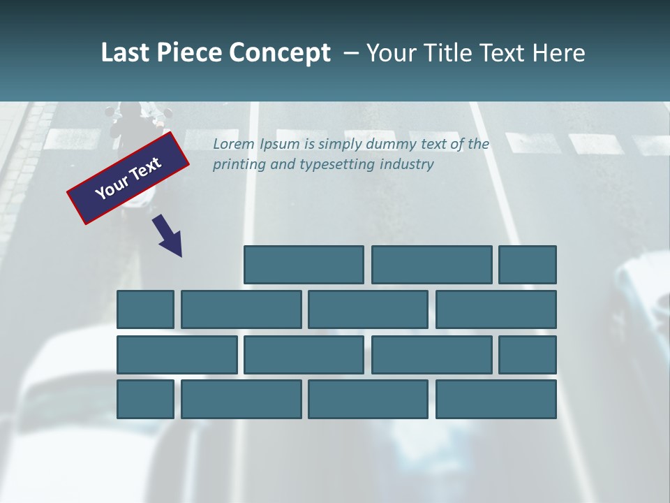 A Motorcyclist Riding Down The Road In Traffic PowerPoint Template