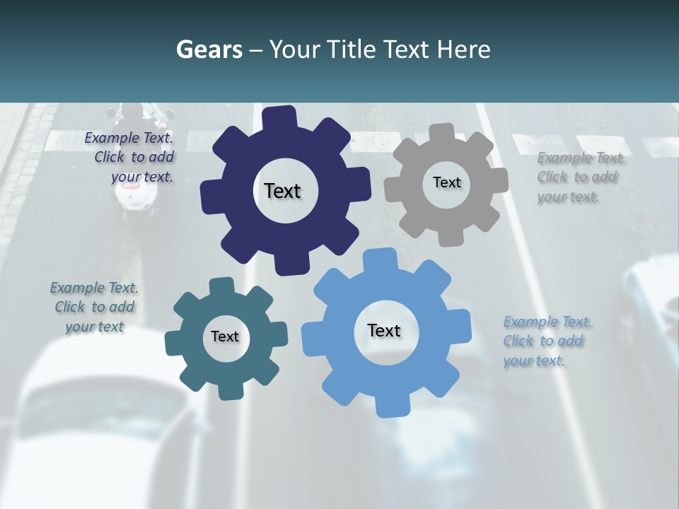 A Motorcyclist Riding Down The Road In Traffic PowerPoint Template