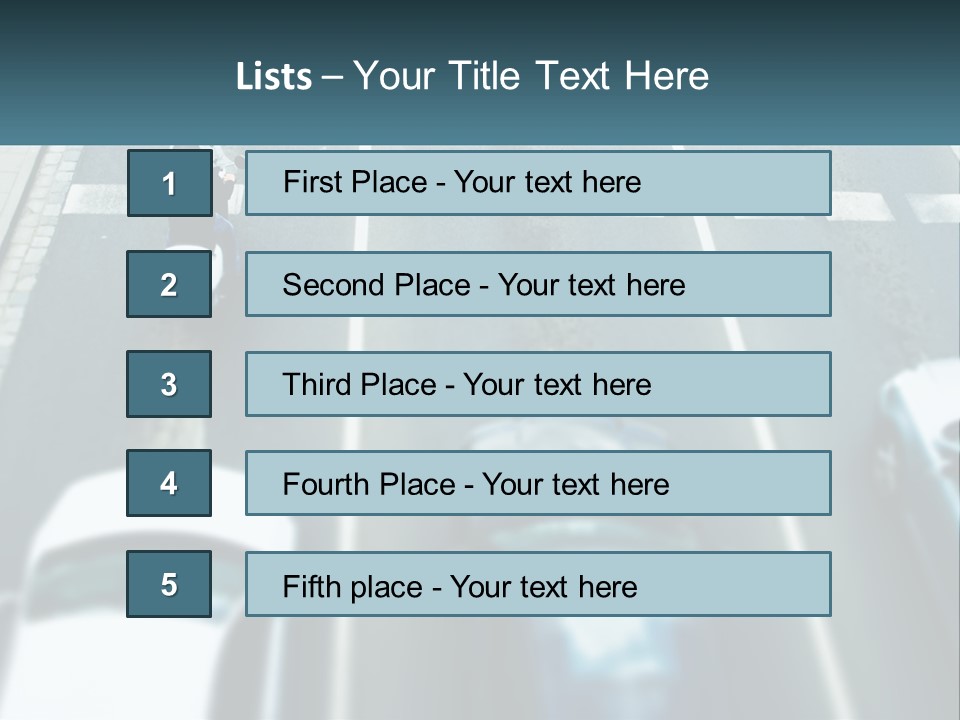 A Motorcyclist Riding Down The Road In Traffic PowerPoint Template