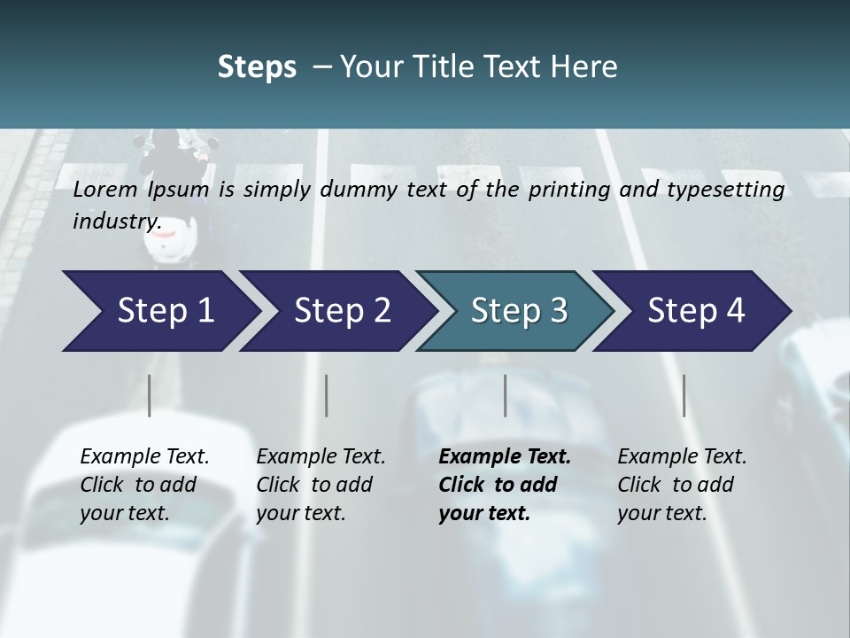 A Motorcyclist Riding Down The Road In Traffic PowerPoint Template