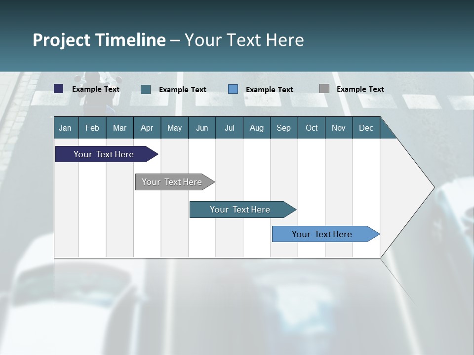 A Motorcyclist Riding Down The Road In Traffic PowerPoint Template