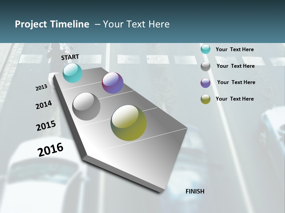 A Motorcyclist Riding Down The Road In Traffic PowerPoint Template