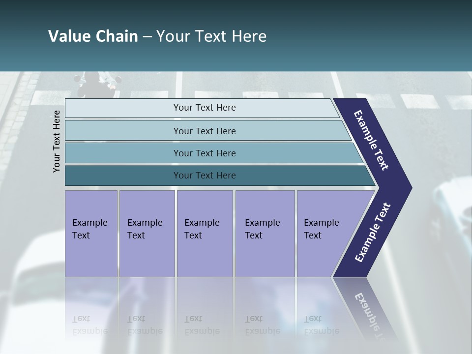 A Motorcyclist Riding Down The Road In Traffic PowerPoint Template