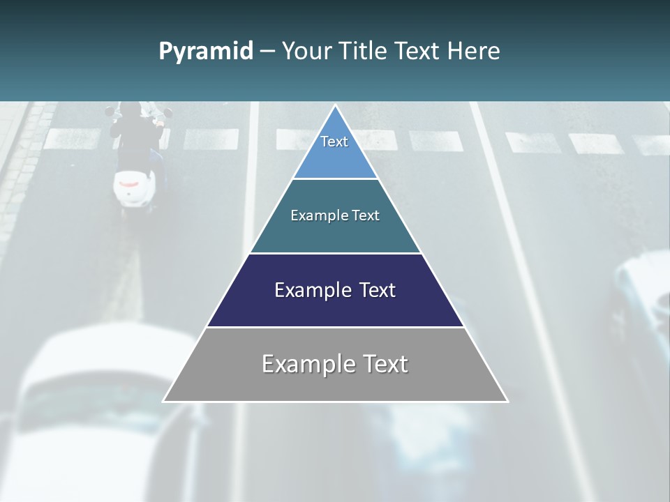 A Motorcyclist Riding Down The Road In Traffic PowerPoint Template