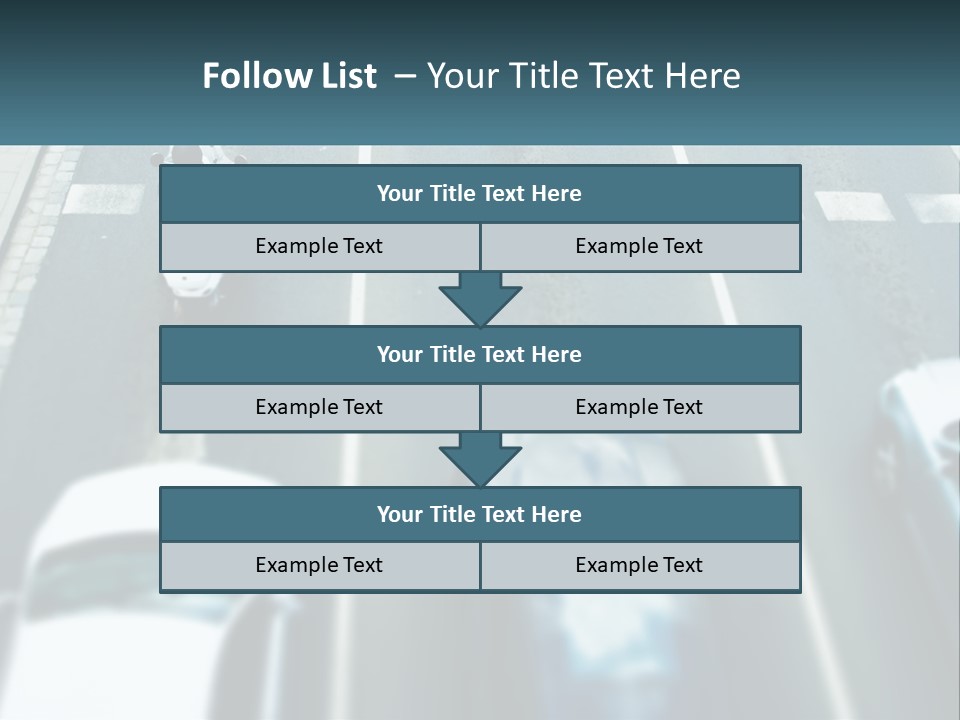 A Motorcyclist Riding Down The Road In Traffic PowerPoint Template