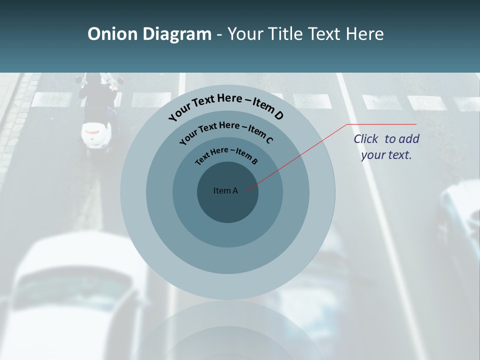 A Motorcyclist Riding Down The Road In Traffic PowerPoint Template