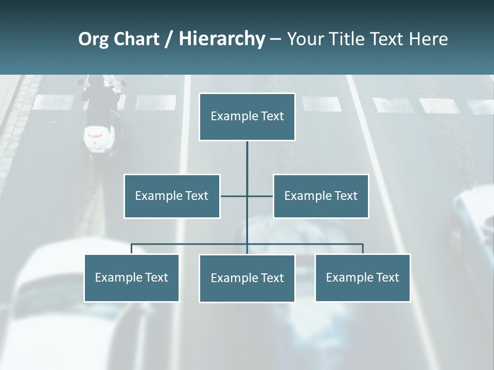 A Motorcyclist Riding Down The Road In Traffic PowerPoint Template