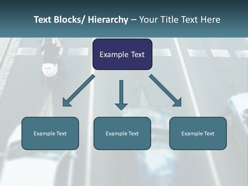 A Motorcyclist Riding Down The Road In Traffic PowerPoint Template