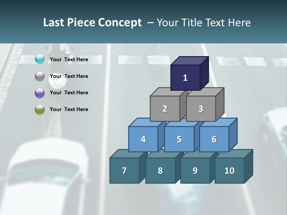 A Motorcyclist Riding Down The Road In Traffic PowerPoint Template