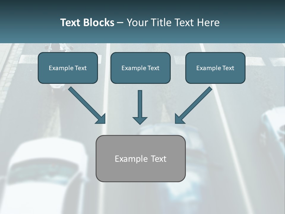 A Motorcyclist Riding Down The Road In Traffic PowerPoint Template