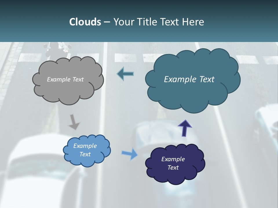A Motorcyclist Riding Down The Road In Traffic PowerPoint Template